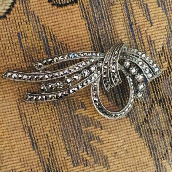 Vintage Birks Sterling Silver Marcasite Fancy Brooch Germany - Picture 1 of 9